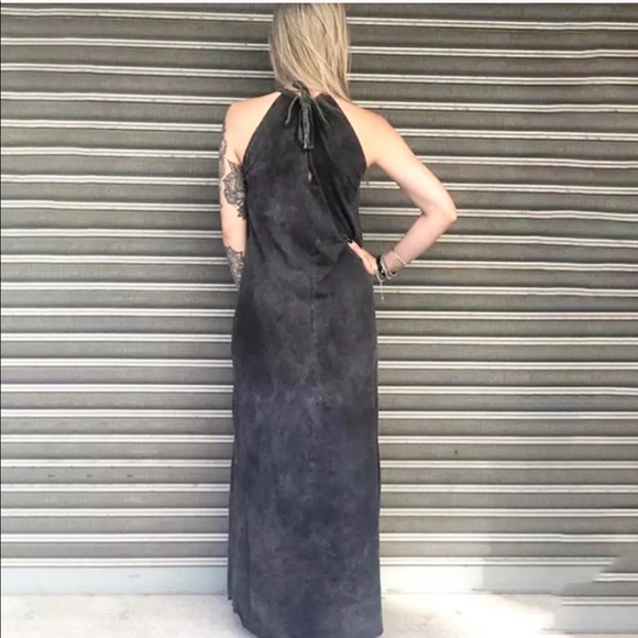 Skull & Roses Maxi Dress NEW Charcoal Gray - Picture 3 of 11